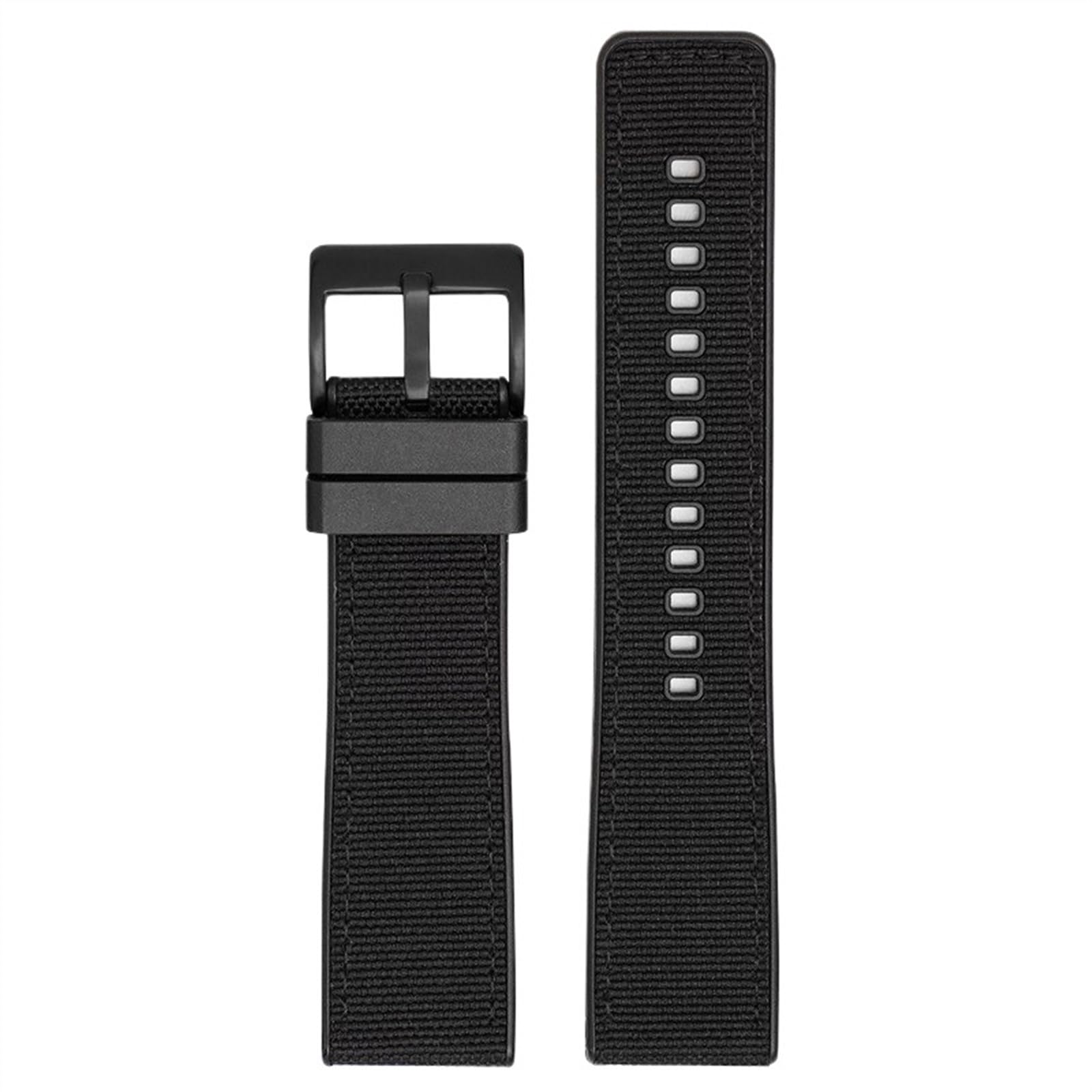 THBGTCNQ Uhrenarmband aus Canvas und Gummi, 20 mm, 22 mm, 24 mm, universelles Uhrenarmband mit Schnellverschluss, Herren-Nylonarmband for Smartwatches, Quarzuhren(Black Black,20mm)