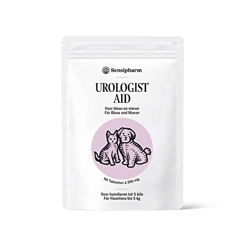 Sensipharm Urologist Aid - Blasenformel bei Blasengrieß, Struvit, Oxalat, Nierensteine, Blasenentzündung. 90 Tabletten a 250 mg. für Katzen, Hunde, Meerschweinchen, Kaninchen