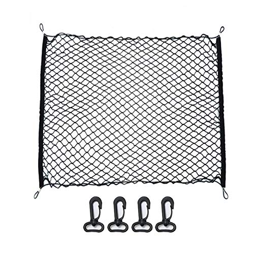 GepäCknetz Auto,GepäCknetz 100x100cm Universal Auto Trunk Net Elastische Gepäcknetz-Fracht-Organizer Lagerung Nylon Dehnbare Autoinnennetz-Tasche