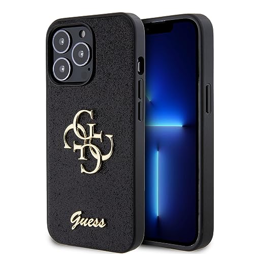 Guess GUHCP13LHG4SGK Hülle für iPhone 13 Pro / 13 6.1" Schwarz hardcase Glitter Script Big 4G