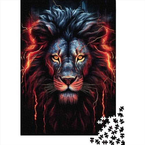 Puzzle mit rotem Löwenkopf, Puzzle für Erwachsene und Jugendliche, 1000 große Teile, schwieriges Puzzle für Erwachsene, 75 x 50 cm