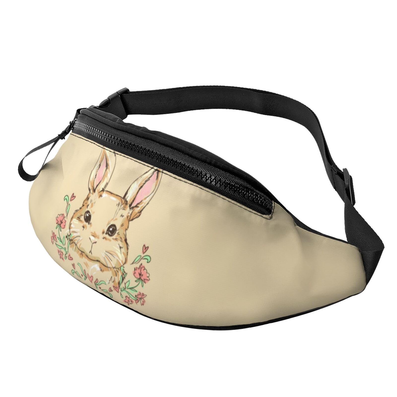 HSJFS Modische Hüfttasche mit bunten Zwergen, verstellbare Hüfttasche, lässige Brusttasche, Süßer Osterhase, Einheitsgröße