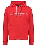 Tommy Hilfiger Herren Hoodie Tommy Logo mit Kapuze, Rot (Red Alert), M