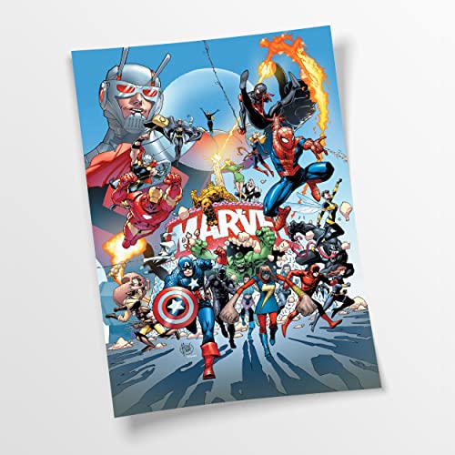 Poster (Baumwolle) Marvel Action Figuren, Superhelden Übersicht, Klein bis XXL, Inneneinrichtung - Wohnzimmer - Wohnung, Dekoration