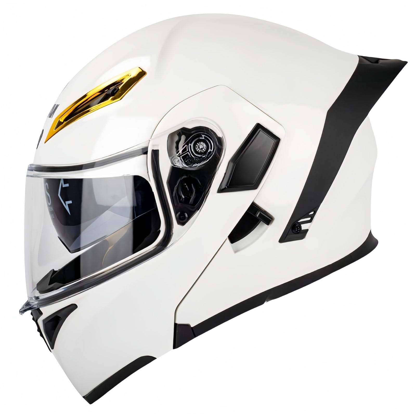 Modularer Motorradhelm, ECE-Geprüft, Hochklappbarer Motorradhelm Für Erwachsene Mit Doppelvisier Für Männer Und Frauen, Rollerhelm, Integralhelm, Doppeltes Antibeschlagvisier E,XXL63-64CM