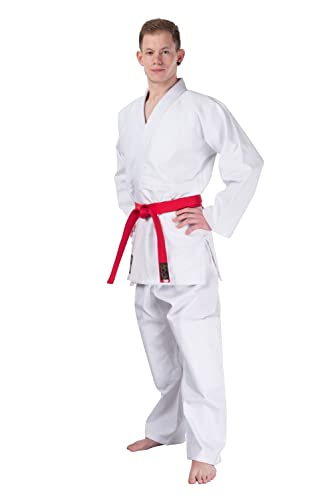 TEKKA BUDO Aikidoanzug Classic - weiß - 450g - Aikido Gi Set - Aikidojacke, Aikidohose, Aikidogürtel - Größe 170