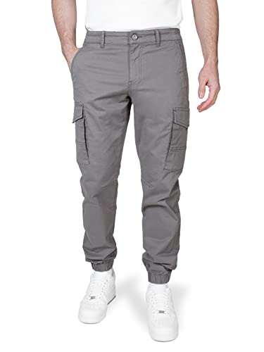 WOTEGA Odin Cargo Hose - Cargohose Herren Cargo - Männer Hosen Stretch, Grau (Tornado 183907), W38/L32