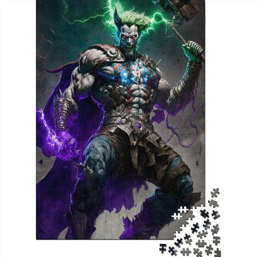 Monster mit Hammer, Holzpuzzle, Puzzle für Erwachsene und Jugendliche, schwieriges, anspruchsvolles Puzzle mit 500 Teilen, schwieriges, anspruchsvolles Puzzle mit 500 Teilen 20,47x14,96 Zoll