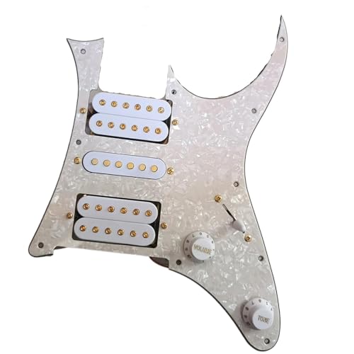 Schlagbrett-Tonabnehmer Beladenes Vorverdrahtetes Schlagbrett Mit Weißem Humbucker-Tonabnehmer-Set, Kabelbaum Für Gitarre (Color : Light yellow)