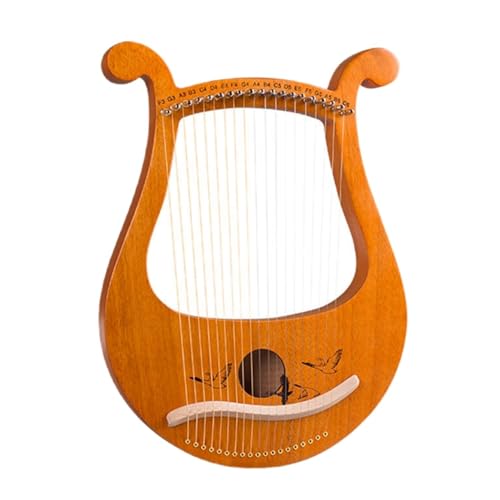 Kompakte Größe Leichte Spielen Lyra Harfe Lyra Harfen Holz Lyra Mahagoni String Instrument Mahagoni Holz Lyra Lyra Harfe(Color:Wild goose)