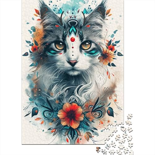 Puzzle für Erwachsene, 1000 Teile, Katzen-Puzzle aus Holz, Puzzle für Erwachsene und Teenager, Weihnachtswunschliste mit Weihnachtsmann 29,53x19,69 Zoll