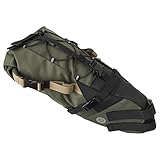 AGU Seat-Pack Satteltasche Fahrrad, 10L Fahrradtasche Sattel für Bikepacking, Wasserabweisend, Reflektierend, Einfache Montage, 100% Recyceltes Polyester - Army Green