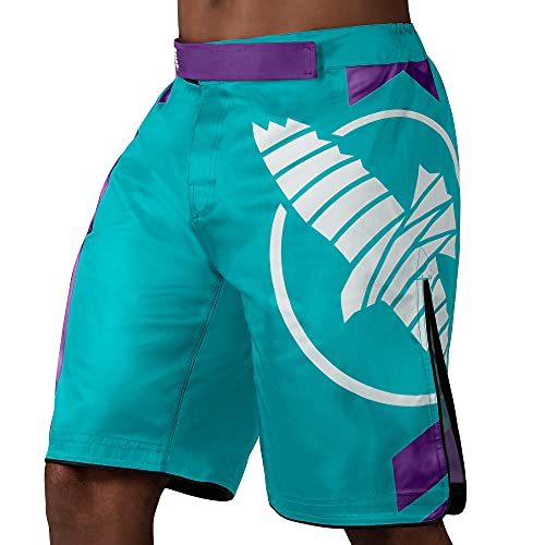 Hayabusa Herren Icon Fight Shorts - Blau Grün - Mittel