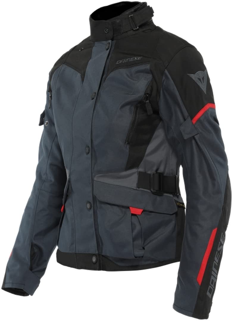 Dainese - Tempest 3 D Dry Lady, Motorradtourenjacke Für Damen, Wasserdichte Jacke, Herausnehmbares Thermofutter, Schulter Und Ellbogenschutz, Ebenholz/Schwarz/Lavarot, 52