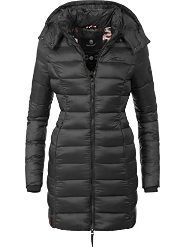 MARIKOO Damen Winter Steppmantel Abendsternchen Schwarz Gr. XXL