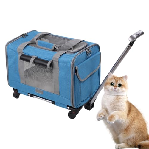 Aizuoni Große Katzentrage, Hundereisetasche - Transportbox für kleine Katzen und Hunde | Haustiertrage-Reisetasche mit Sicherheitsreißverschlüssen, weich rollender Katzentransporter, von der