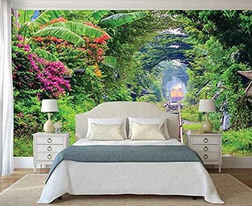 XLMING Romantische Eisenbahn-Muster 3D Tapeten Home Esszimmer Sofa Schlafzimmer Wohnzimmer TV Hintergrund-350cm×256cm