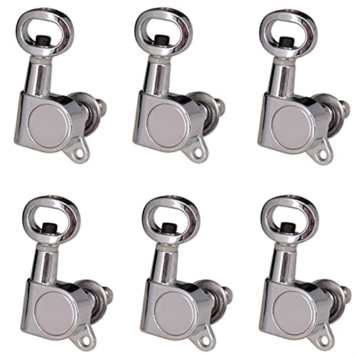 Gitarren Stimmwirbel Hohlgriff Guitar Tuner Gitarre Pegs Hals Guitar Tuning Tool (Color : Silver 6R)