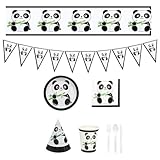 Pandas Themen-Zubehör, Cartoon-Tiergeschirr-Set, Geburtstage, Partyzubehör, elegante Party-Dekorationen, Schmuck, Partyzubehör