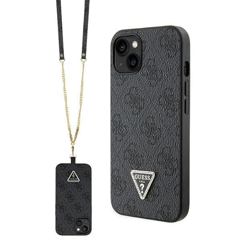 Guess GUHCP13MP4TDSCPK Hülle für iPhone 13 6.1" Schwarz hardcase Crossbody 4G Metal Logo