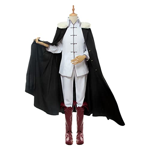 MAVNES Fyodor Dostoyevsky Cosplay Kostüm Capes Hats Schuh Cover Halloween Outfit,Black-S