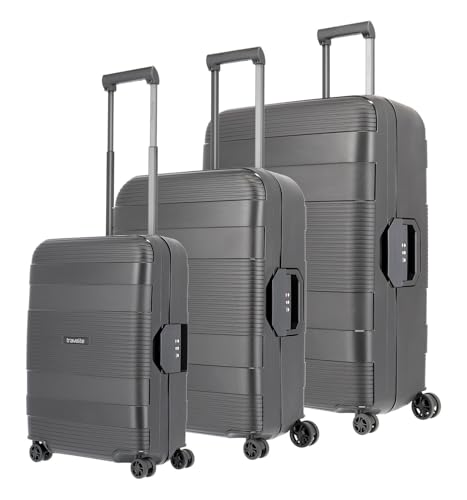 Travelite Korfu - 4-Rollen Trolley Set 3tlg. black