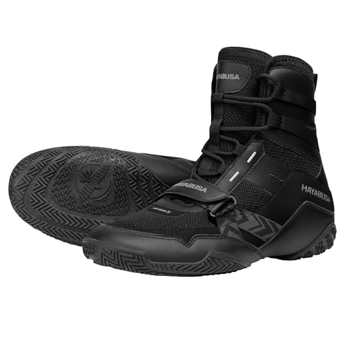 Hayabusa Strike Boxschuhe für Damen und Herren, Schwarz, 12.5 Women/11 Men