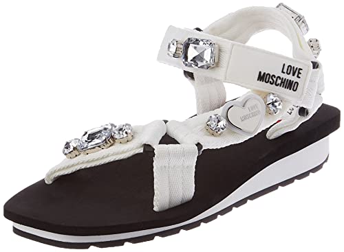 Love Moschino Damen Ja16153g0gi45100 Platform Sandalen, Weiß, 39 EU