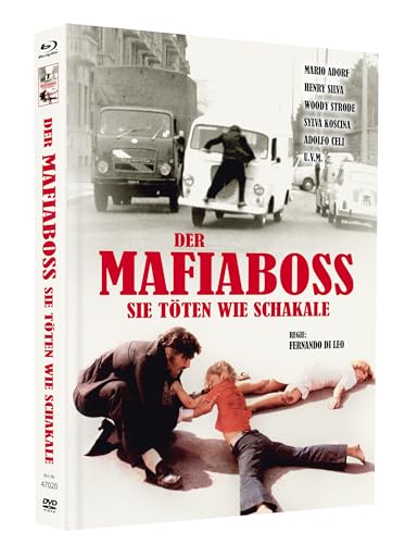 Der Mafiaboss - Sie töten wie Schakale - Mario Adorf + Henry Silva Mediabook Premium 28seitiges Booklet Cover A - Inkl. Poster A4, 2seitig gefaltet, 7 Postkarten + 1 Untersetzer - Limitiert [Blu-ray]