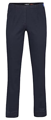 Robell Style Marie – Bequeme, Denim Power Stretch Jeans, Gerade geschnittenes Bein mit Schlitz Farbe Darkblue Größe 48