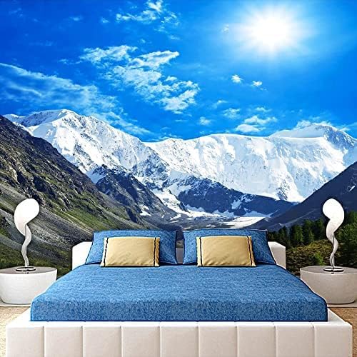 Blauer Himmel Und Verschneite Berglandschaften 3D Tapeten Wanddekoration Fototapete Sofas Wohnzimmer Wandbild Schlafzimmer-400cm×280cm