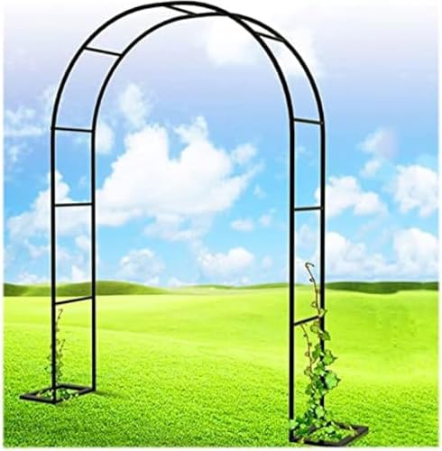 Garten-Rosenbogen, breit 120 cm, 140 cm, 180 cm, 200 cm, 240 cm, 280 cm, 300 cm, 350 cm, Metall-Pergola-Laube, Metallbogen für Kletterpflanzen, dekorativer Hochzeitsbogen, sensationell, 200