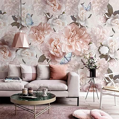 XLMING Handgemalte Blume Schmetterling 3D Tapete Home Dekoration Wohnzimmer Sofa Schlafzimmer Tv Hintergrund Wand-430cm×300cm