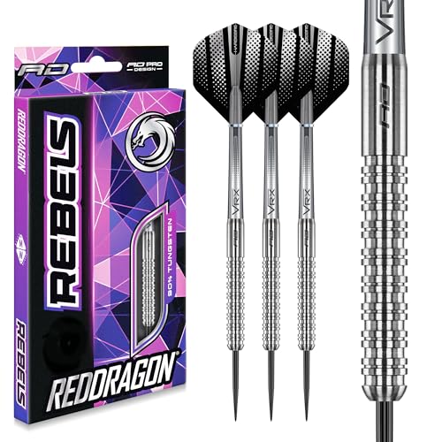 RED DRAGON Rebel 21g Tungsten Darts mit Flights und Schäfte