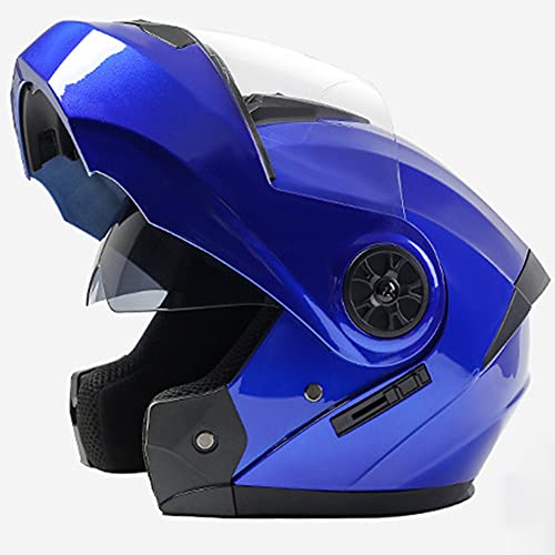 Motorradhelm, Klapphelm Integralhelm Fullface Helm, Rollerhelm Sturzhelm mit Doppelvisier Sonnenblende für Damen Herren Erwachsene 55-60cm