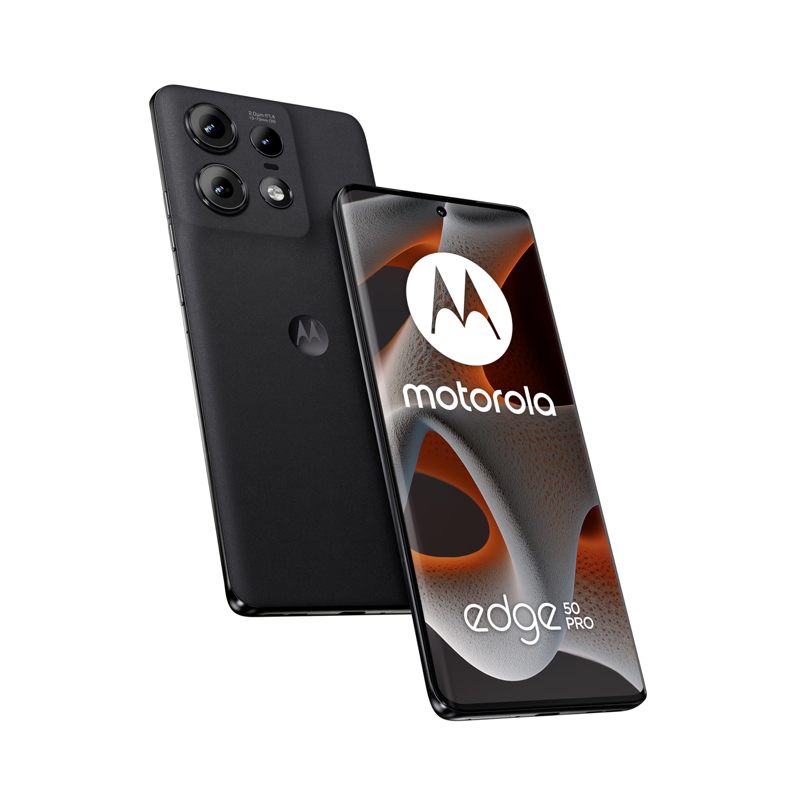 Motorola edge50 pro Smartphone (6,7"-Super-HD-pOLED-Display, 50-MP-Kamera, 12/512 GB, 4500mAh, inkl. 125W-Ladegerät, Android 14) Black Beauty, inkl. Schutzcover + Handyhalterung [Exklusiv bei Amazon]