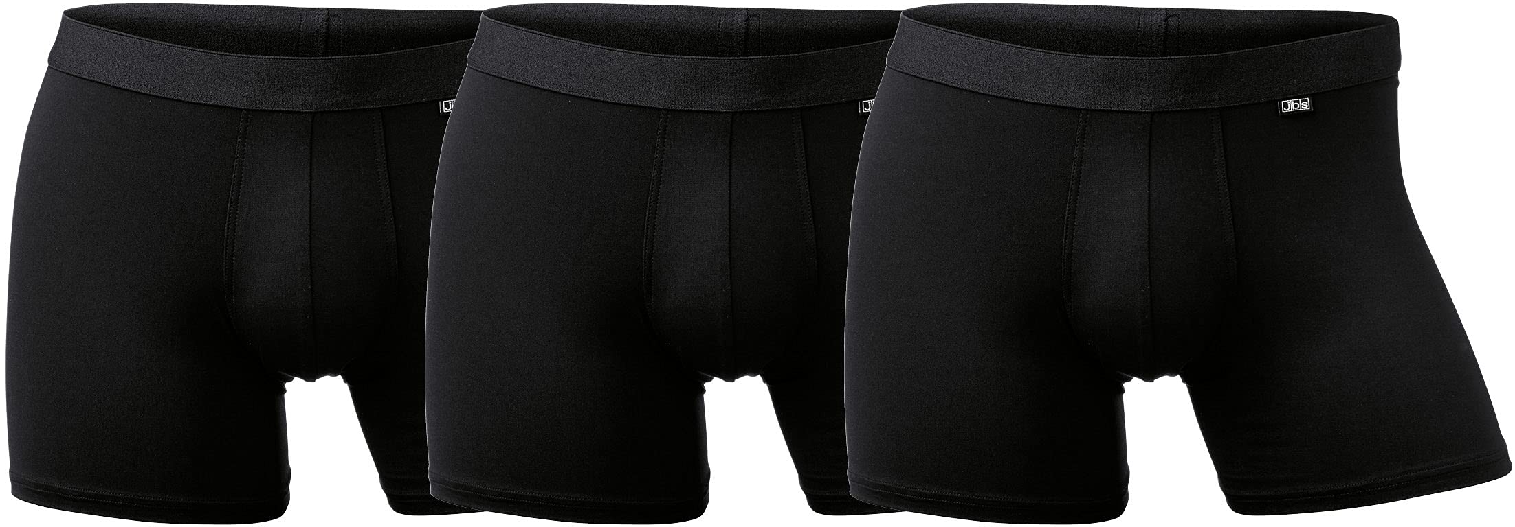 jbs Boxershorts enganliegend für Männer, Herren Unterhosen Boxershorts eng im Set, Enge Unterwäsche im 3er Pack, schwarz, M