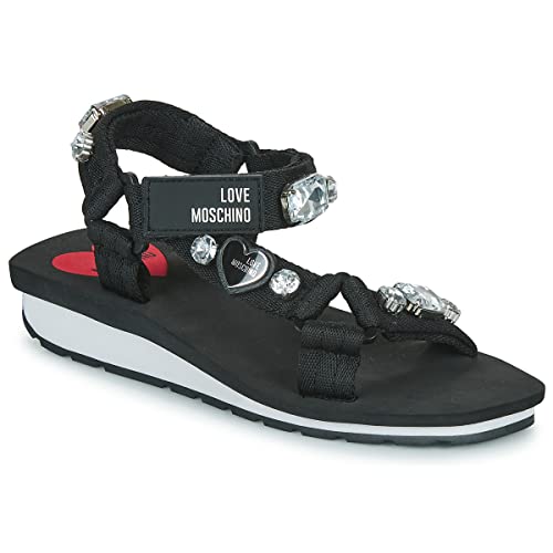 Love Moschino Damen Ja16153g0gi45000 Platform Sandalen, Schwarz, 37 EU