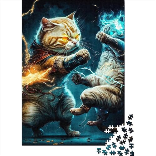 Kunstpuzzle für Erwachsene 1000 Teile Blitzkatze für Erwachsene Schwierige Puzzles Dekomprimierendes geistiges Lernspielzeug (Größe 75x50cm)