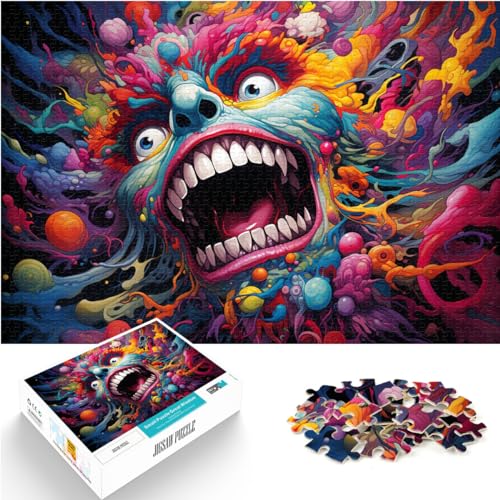 Puzzle für Fantasie, bunte japanische Monster, 1000-teiliges Puzzle für Erwachsene, Holzpuzzle, Familienspiele, Weihnachts- und Geburtstagsgeschenke, 1000 Teile (50 x 75 cm)