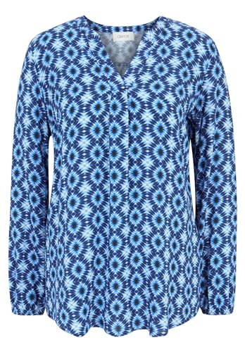 Cartoon Damen Blusenshirt mit Muster Blau/Blau,44