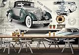 Oldtimer Kubisch 3D Tapete Poster Restaurant Schlafzimmer Wohnzimmer Sofa TV Dekorative Wand-400cm×280cm