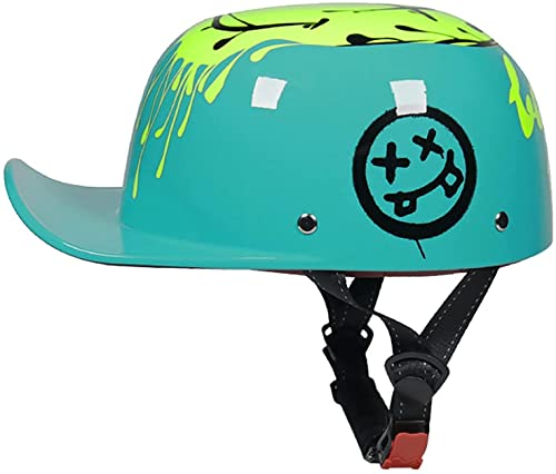 Retro Motorrad Halbhelme,Baseball Cap Light Retro Motorradhelm Jethelme Für Männer Und Frauen,DOT ECE-Zertifizierung,Cruiser Elektroroller Chopper Moped Schädelkappe Half Shell Helm