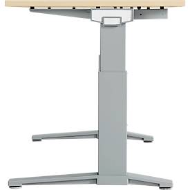 Schäfer Shop Genius Schreibtisch PLANOVA ERGOSTYLE, elektrisch höhenverstellbar, Rechteck, C-Fuß, B 1800 x T 800 x H 715-1182 mm, Eiche/weiß