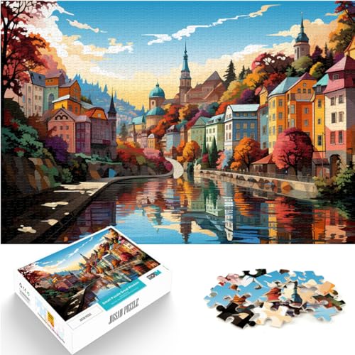 Puzzle-Geschenk, Farbe Karlsbad, 1000 Teile, für Erwachsene. Das Holzpuzzle ganze Familie und dieses 1000-teilige Puzzle (50 x 75 cm)