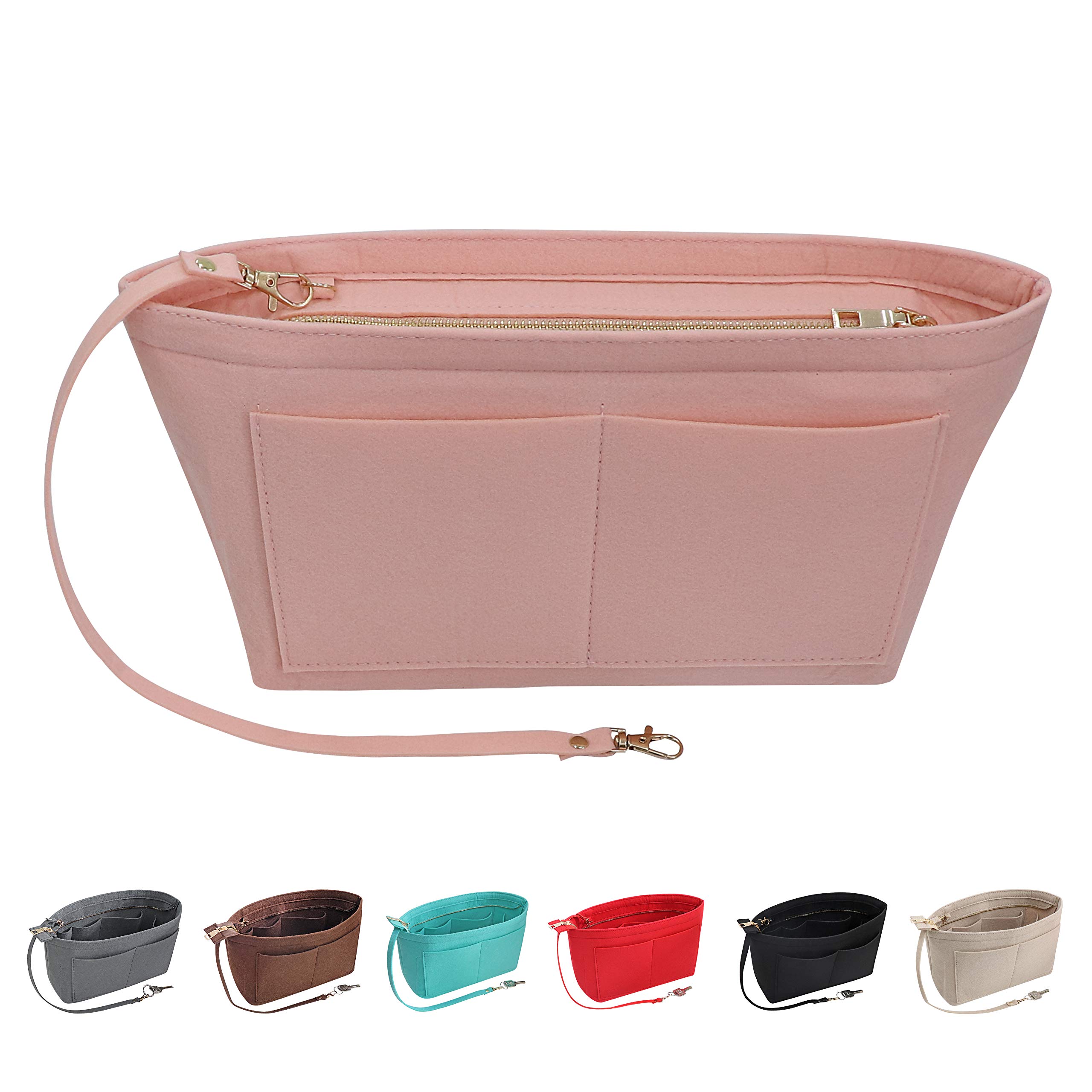 letaofang Filz Handtasche Organizer Geldbörse Organizer Filz Insert Bag Organizer Multi-Taschen Einkaufstasche in Tasche für Frauen