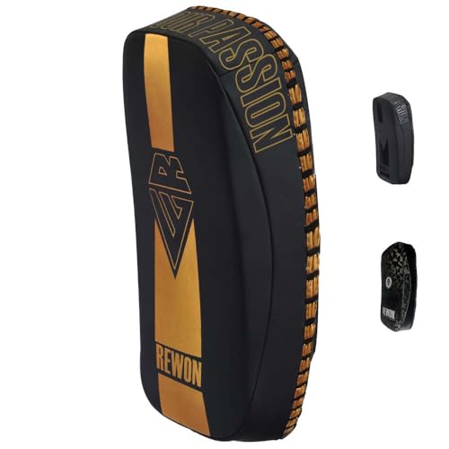 REWON Schlagpolster Kampfsport Curved Trittschlagpolster MMA Thai Pads Fur Kickboxen Muay Thai Training Boxen Schlagkissen Trainerpratzen Boxpratzen Boxpads (als Single verkauft)