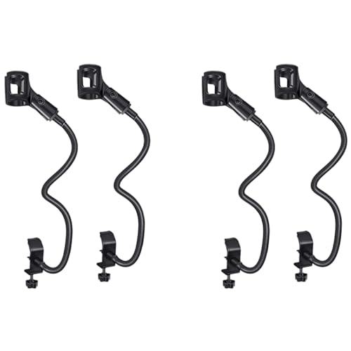 SICOSALT 4 Stück Mikrofon, Verstellbarer Ständer, Flexibler Schwanenhals Tisch Ständer, Schreibtisch Klemme, Aufnahmen Gerät für Die Besprechungsvorträge