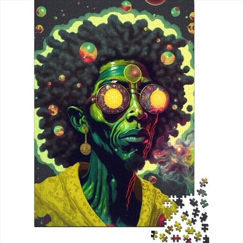 Cosmic Rastafarian Holzpuzzle für Erwachsene und Jugendliche, 1000 Teile, Puzzle für Erwachsene und Jugendliche, Lernspiel für Erwachsene und Kinder, 75 x 50 cm