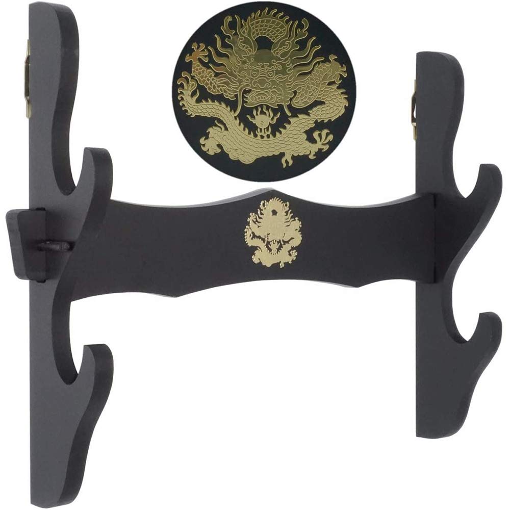 DUBTEDHOU Wandhalterung Schwert Rackck,Desktop Schwert Rack, Dragon 2-stufiger Wandhalter for Samurai-Schwerter, Katana, Wakizashi, Ausstellungsständer, dekorativer Schwerthalter